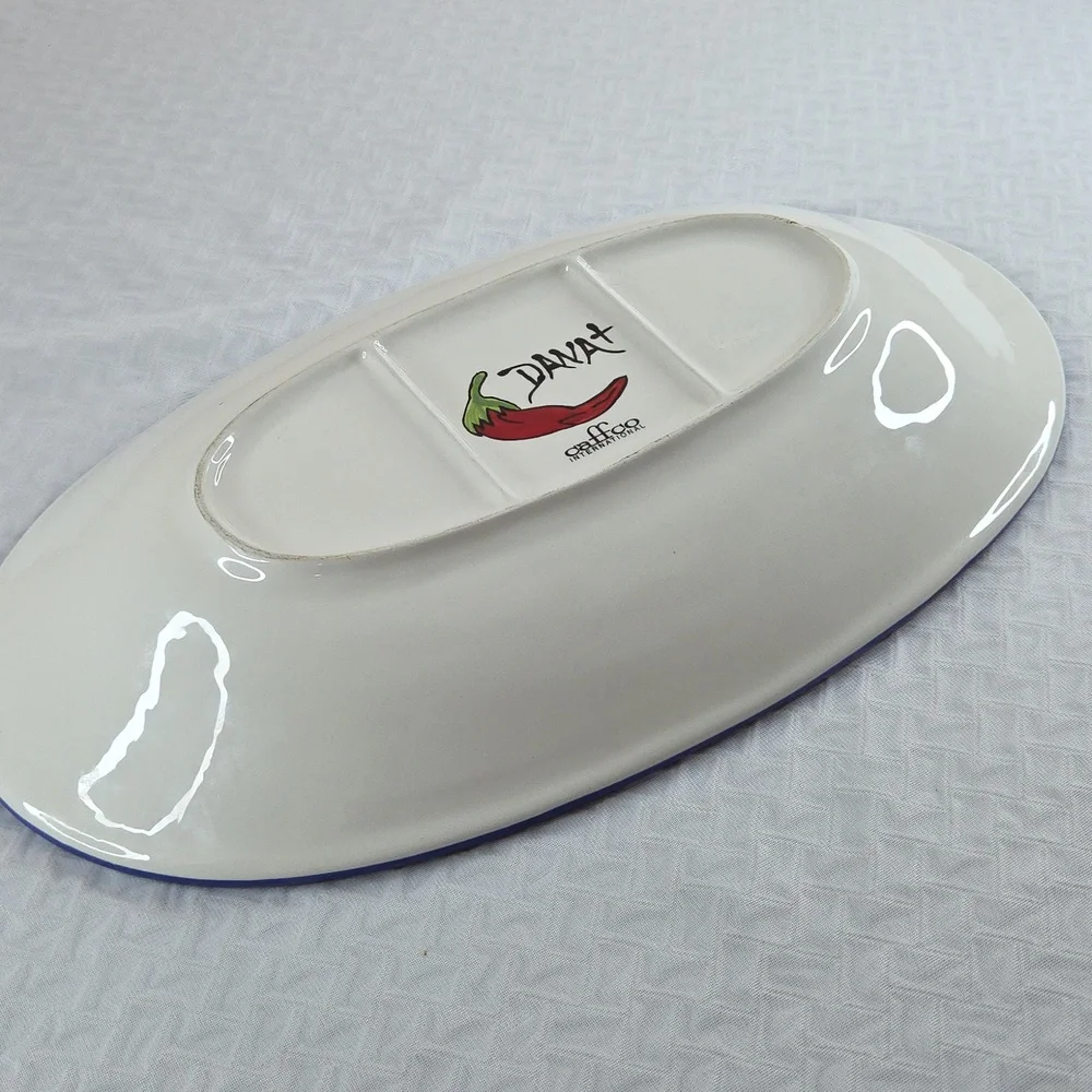 Caffco International DANA WHITTMAN Artist. MULIICOLOR CERAMIC PLATTER. - Picture 15 of 16